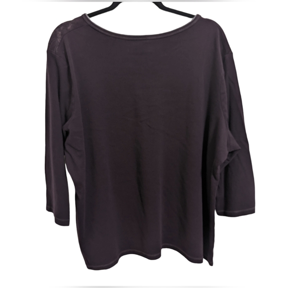 New Direction Woman Purple Floral Blouse with beading Plus Size 3X - Picture 4 of 7